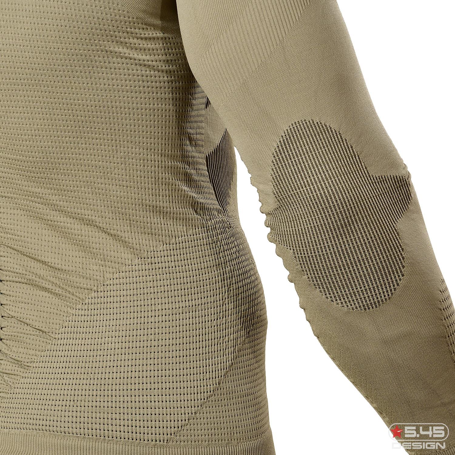 Aeration grid in the armpits and elbow bends guarantee increased air circulation.